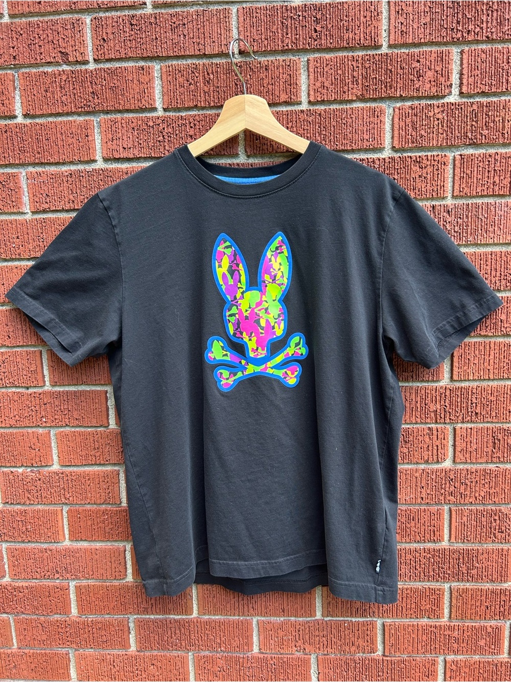 Psycho Bunny Pima Cotton Graphic T-Shirt Black Size 6 L